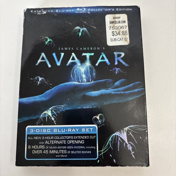 Avatar Extended Blu-Ray Collector's Edition‎ (3 Disc Blu-ray, 2009) Slipcover - Picture 1 of 6